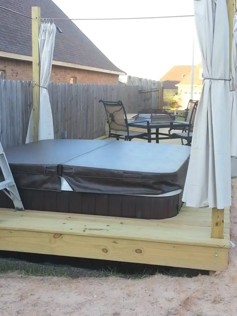 Custom Wooden Deck with Hot Tub