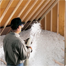 blown-in attic insulation