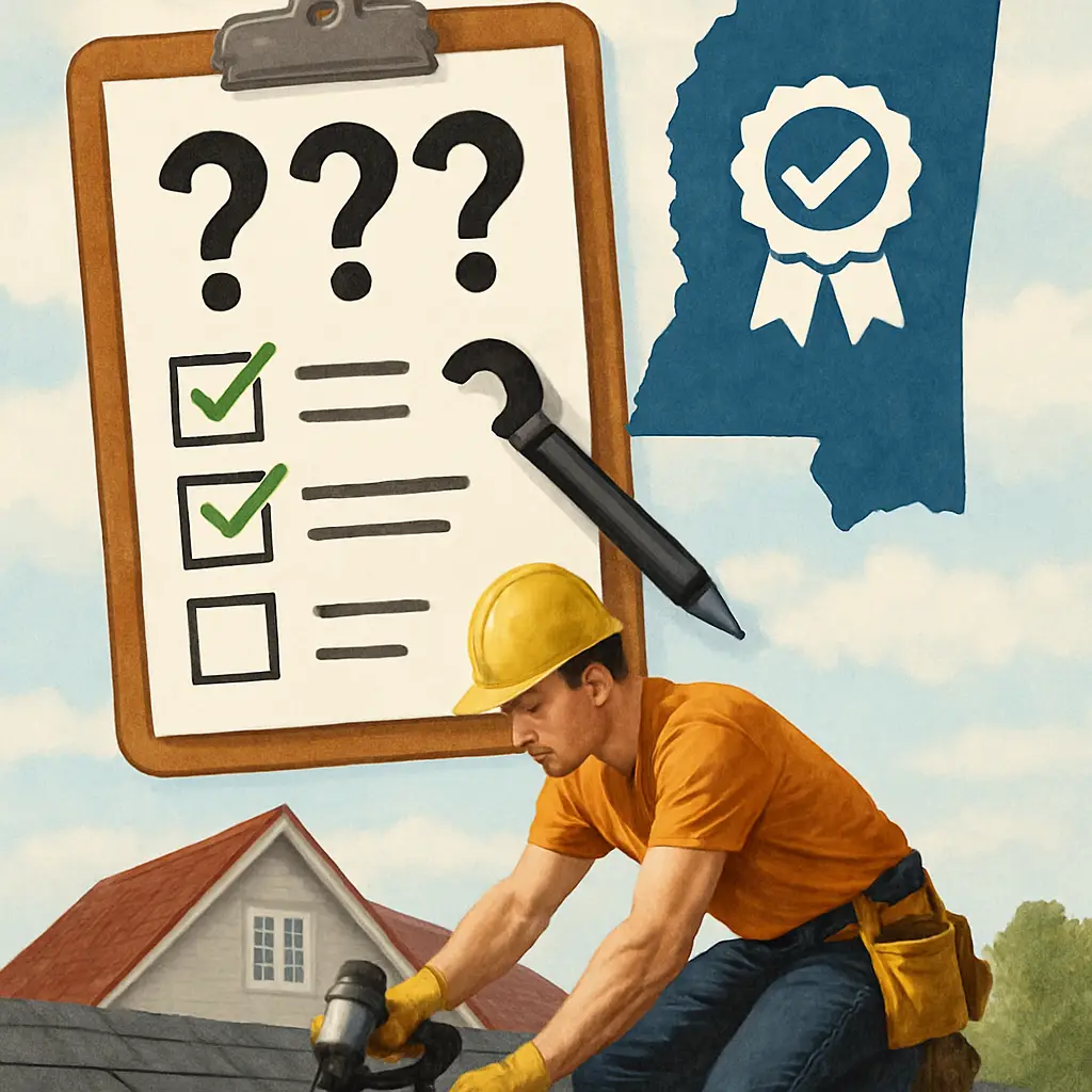 Construction worker with checklist and tools