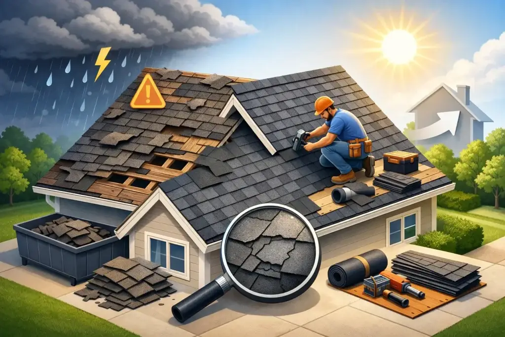 Shingle Roof Replacement: When to Act
