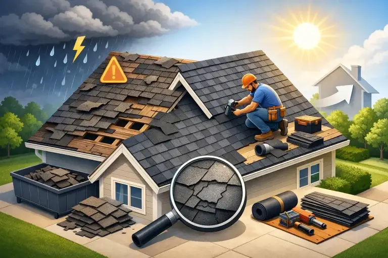 Shingle Roof Replacement: When to Act